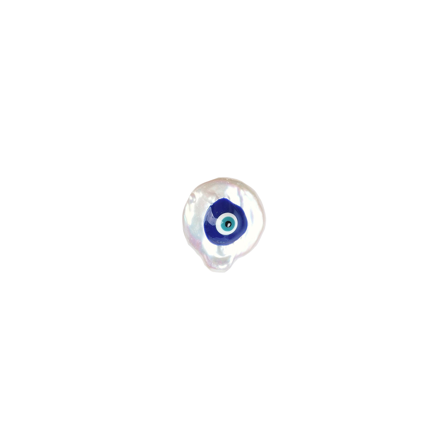 Small Hand Painted Evil Eye Pearl Charm