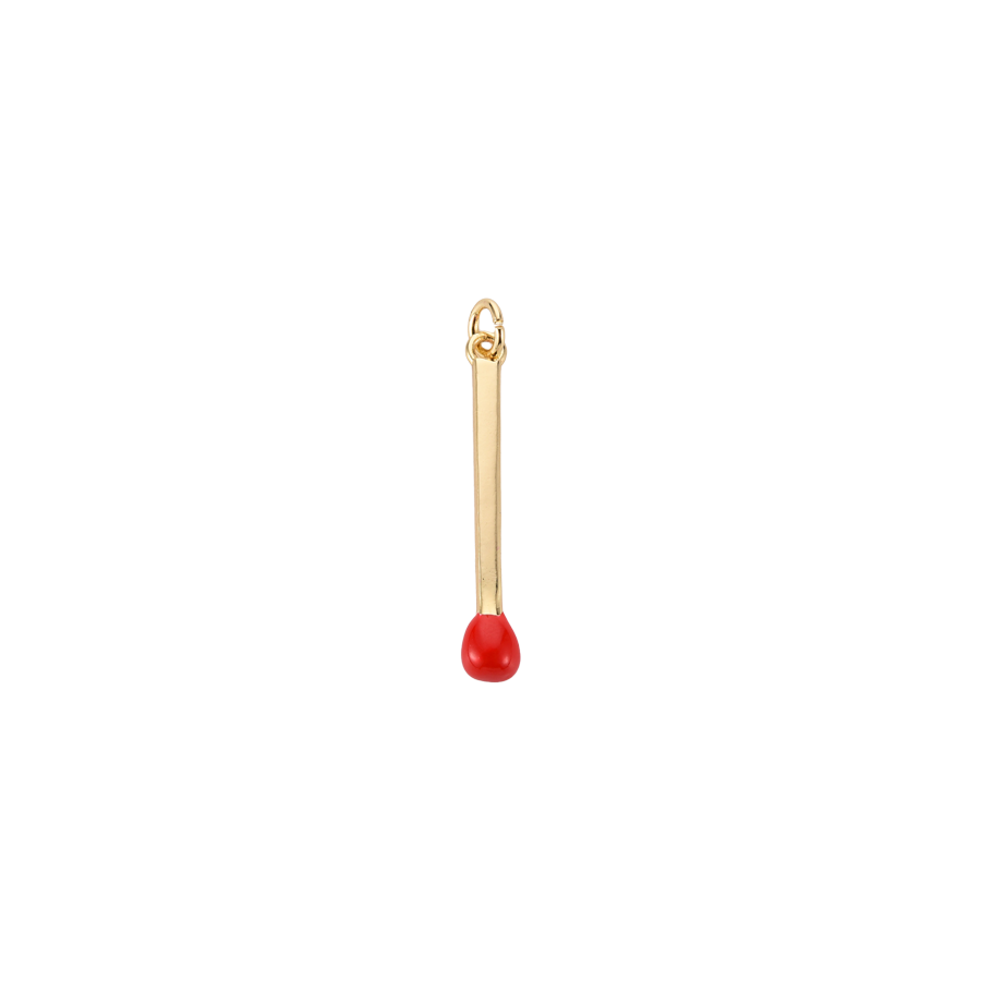 Large Red and Gold Matchstick Charm