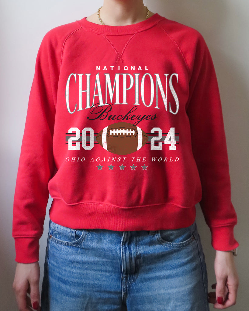 Upcycled Red National Championship Sweatshirt - Medium