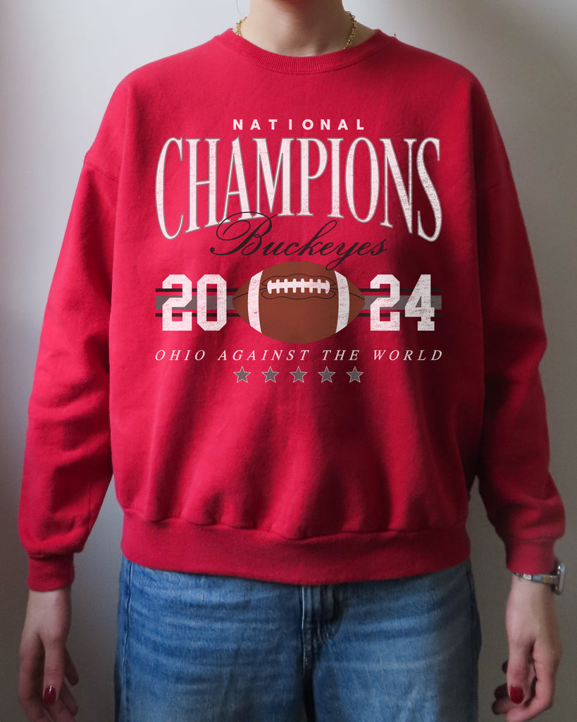 Upcycled Red National Championship Sweatshirt - Large