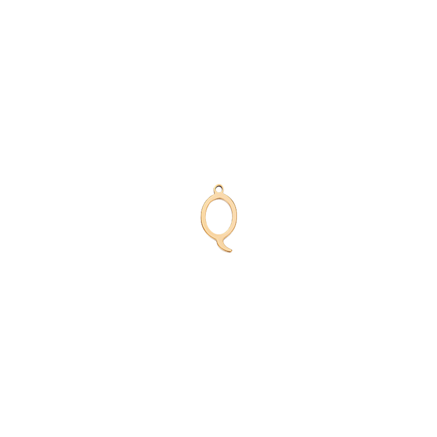 Small Gold Script Q