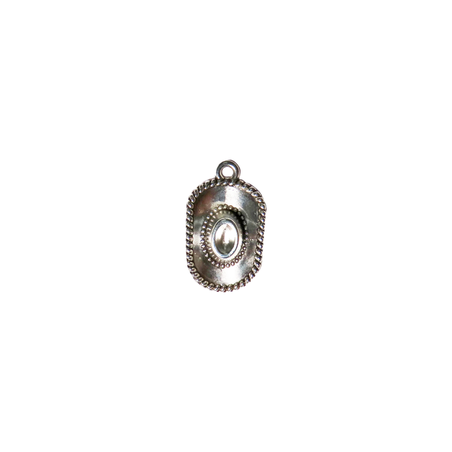 Medium Silver Cowboy Hat Charm