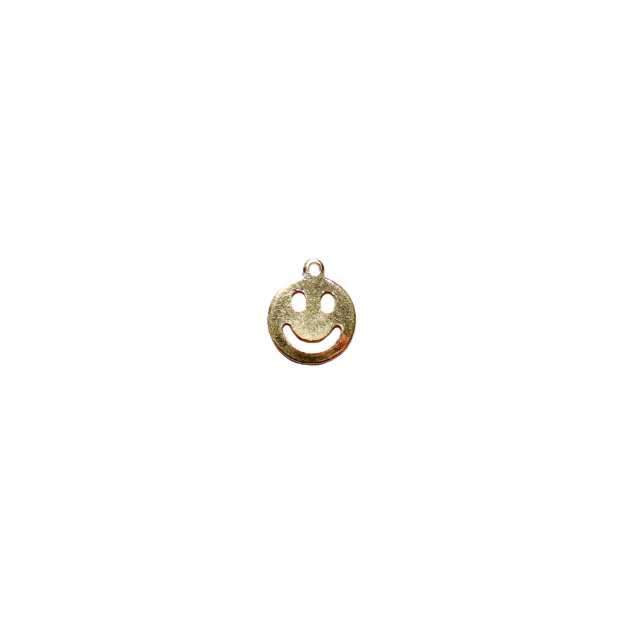 Small Gold Smiley Face Charm