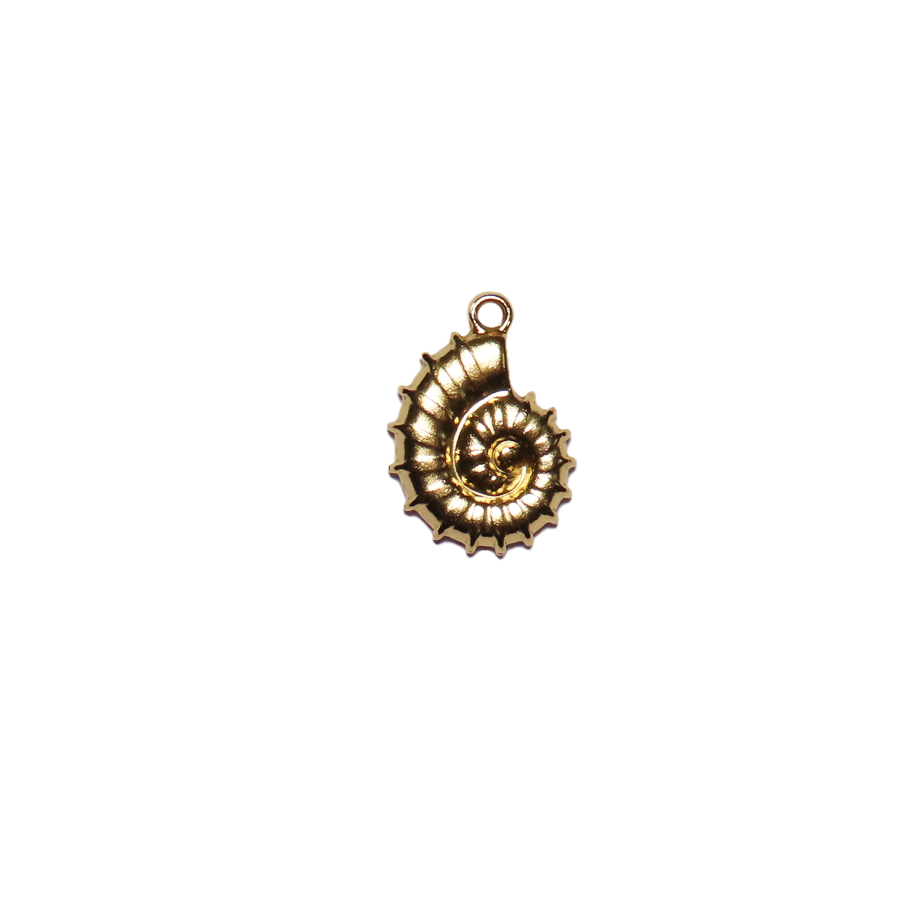 Medium Gold Spiral Shell Charm