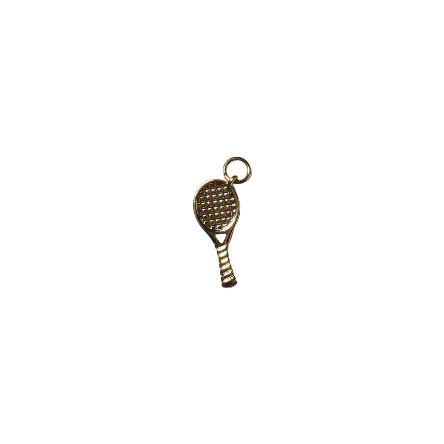 Small Gold Tennis Racket Charm