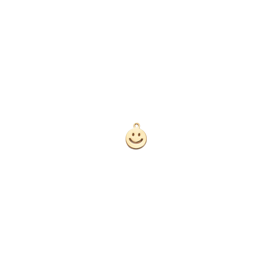 Tiny Gold Smiley Face Charm