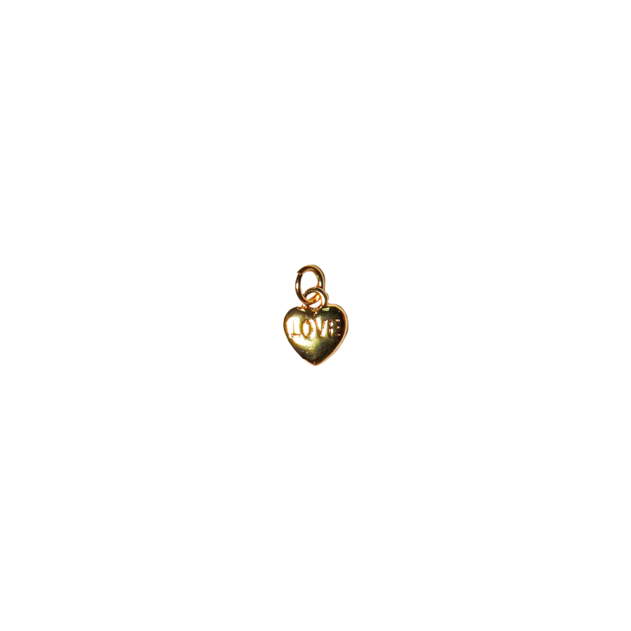 Tiny Gold Engraved Love Heart Charm