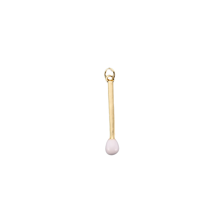 Large White and Gold Matchstick Charm