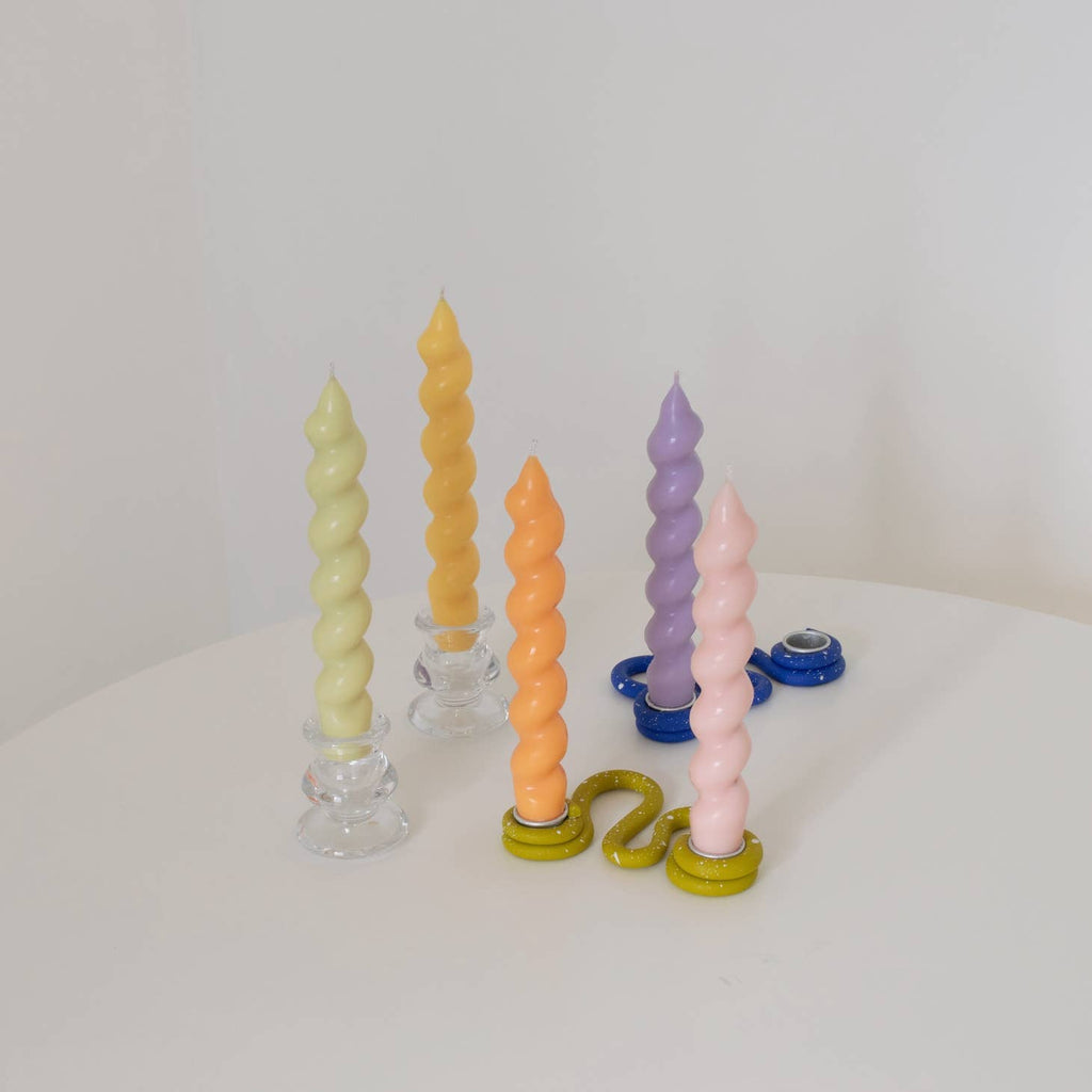 Pastel Spiral Twist Tapered Candles